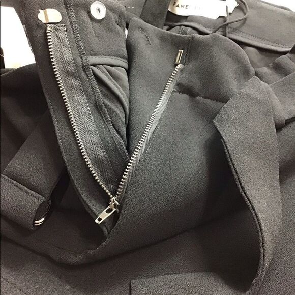 FAMEāANDĀ PARTNERS Black High Waist Wide Leg Trouser Pants Sizeā4 - Picture 6 of 8